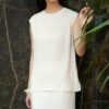 Green Silk Boat Neck Top 3