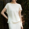 Green Silk Boat Neck Top 4