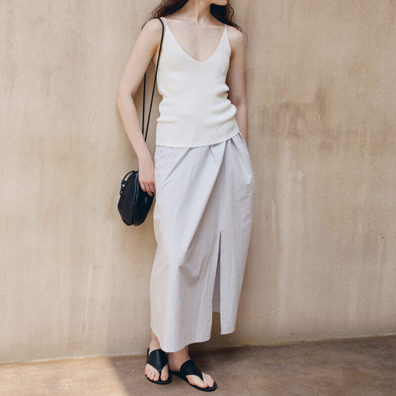 H shaped Irregular Twisted Slit Skirt 3