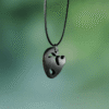 Hand Carved Ebony Cat Necklace 2