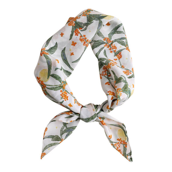 Hand-Rolled Fresh Floral Mulberry Silk Square Scarf