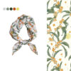 Hand-Rolled Fresh Floral Mulberry Silk Square Scarf