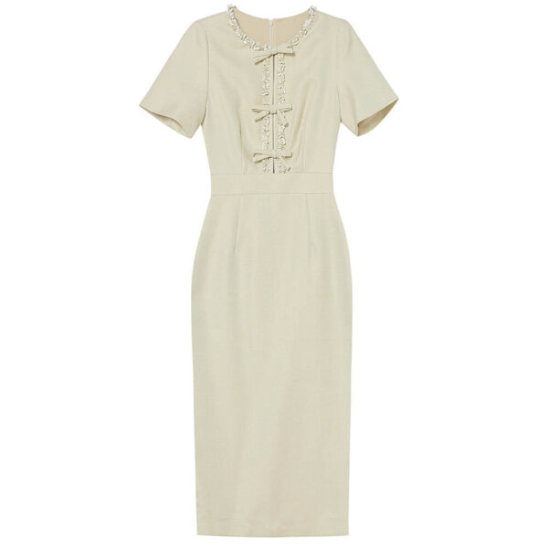 Hand beaded Bow Slim Dress 1