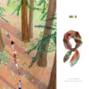 Hand-curled Forest Pattern Silk Square Scarf