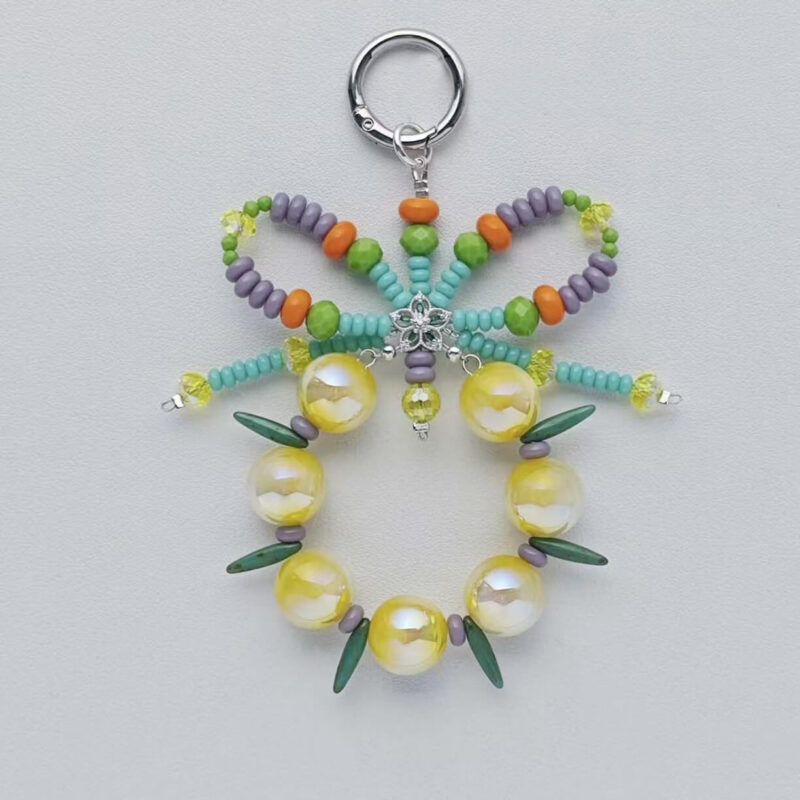 Handmade Beaded Spring Dopamine Phone Strap Bag Charm 1