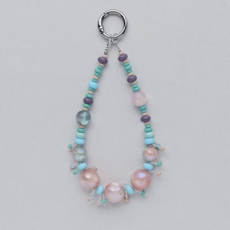 Handmade Beaded Spring Dopamine Phone Strap Bag Charm 2