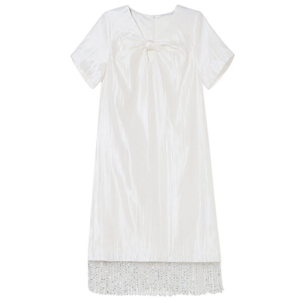 Handmade Beaded Tassel A Line Mini Dress 1