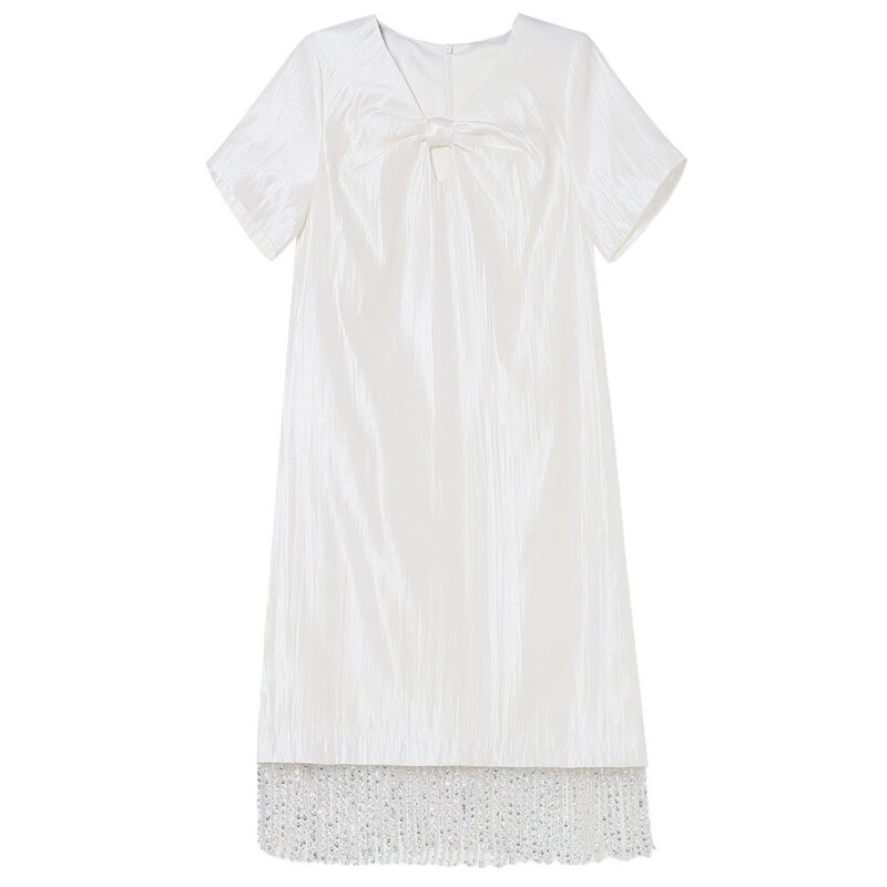 Handmade Beaded Tassel A Line Mini Dress 1