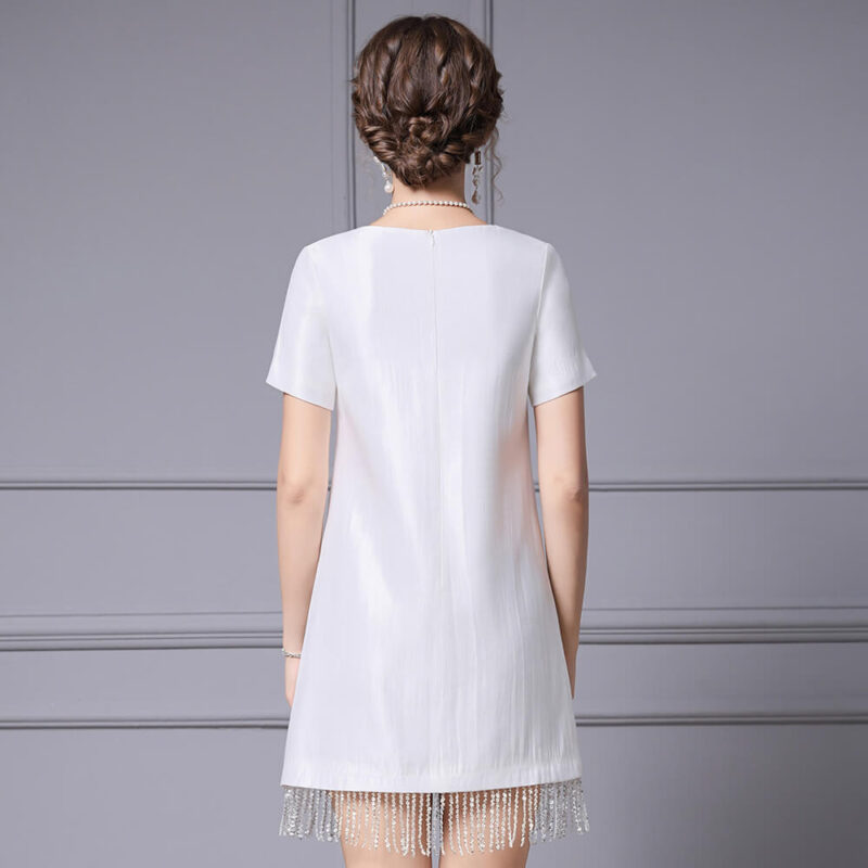 Handmade Beaded Tassel A Line Mini Dress 3