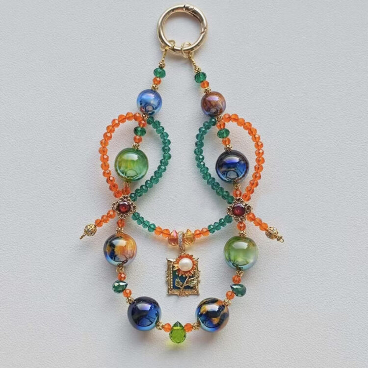 Handmade Colorful Beads Bowknot Phone Chain