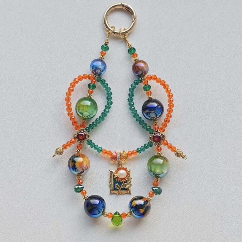 Handmade Colorful Beads Bowknot Phone Chain