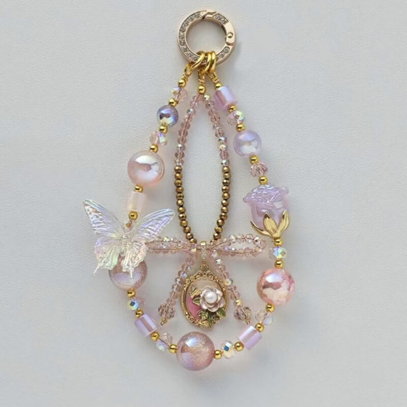 Handmade Colorful Beads Bowknot Phone Chain