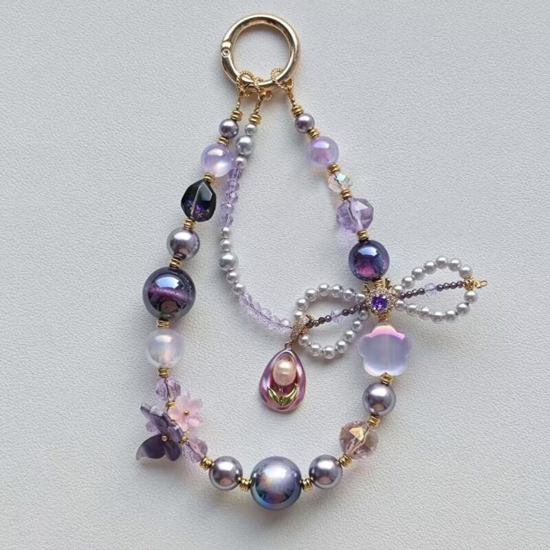 Handmade Colorful Beads Bowknot Phone Chain