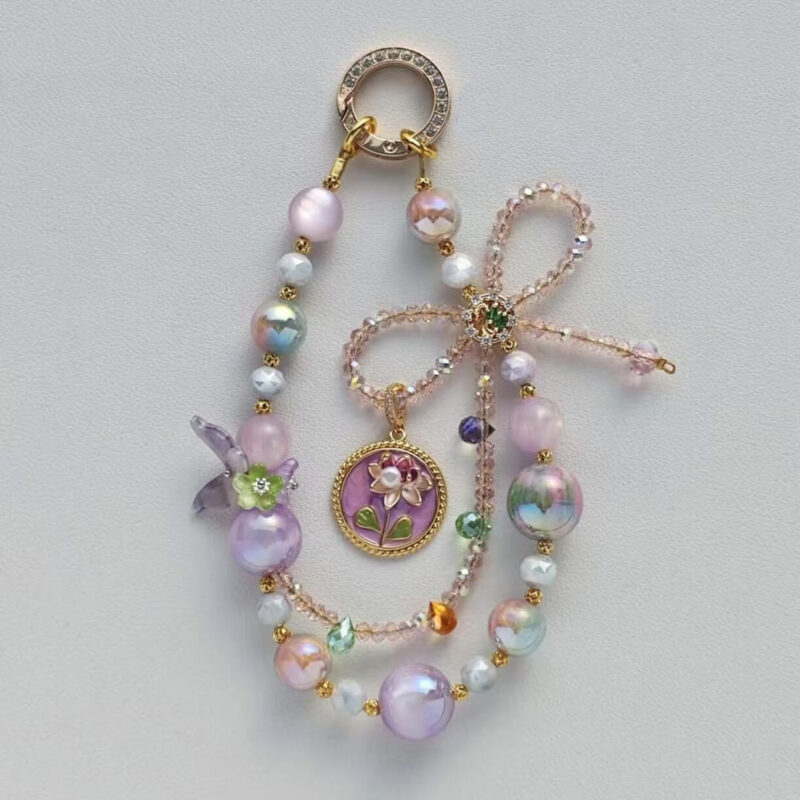 Handmade Colorful Beads Bowknot Phone Chain
