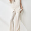 High slit Elegant Top High waist Straight Pants Two piece Set 6