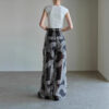 High-waisted Beaded Flowing Loose Wide-leg Pants