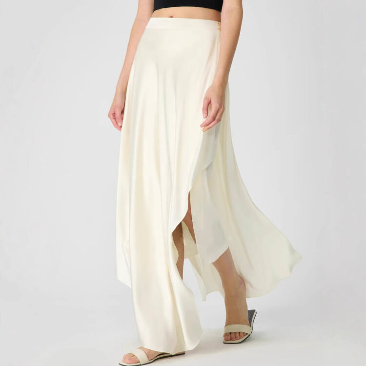 High-waisted Casual Irregular Side Slit Skirt