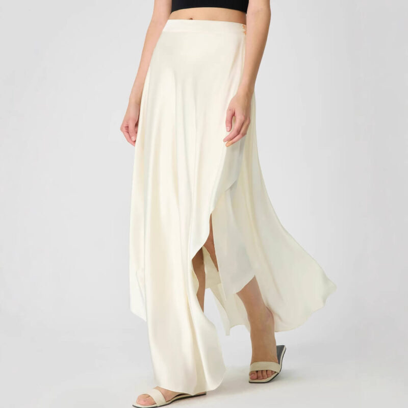 High-waisted Casual Irregular Side Slit Skirt