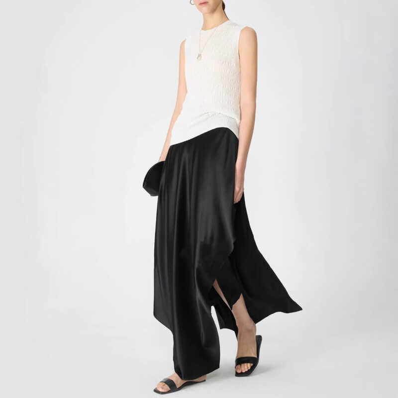 High-waisted Casual Irregular Side Slit Skirt