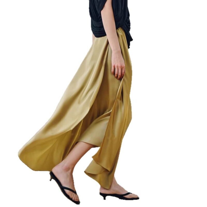 High-waisted Casual Irregular Side Slit Skirt