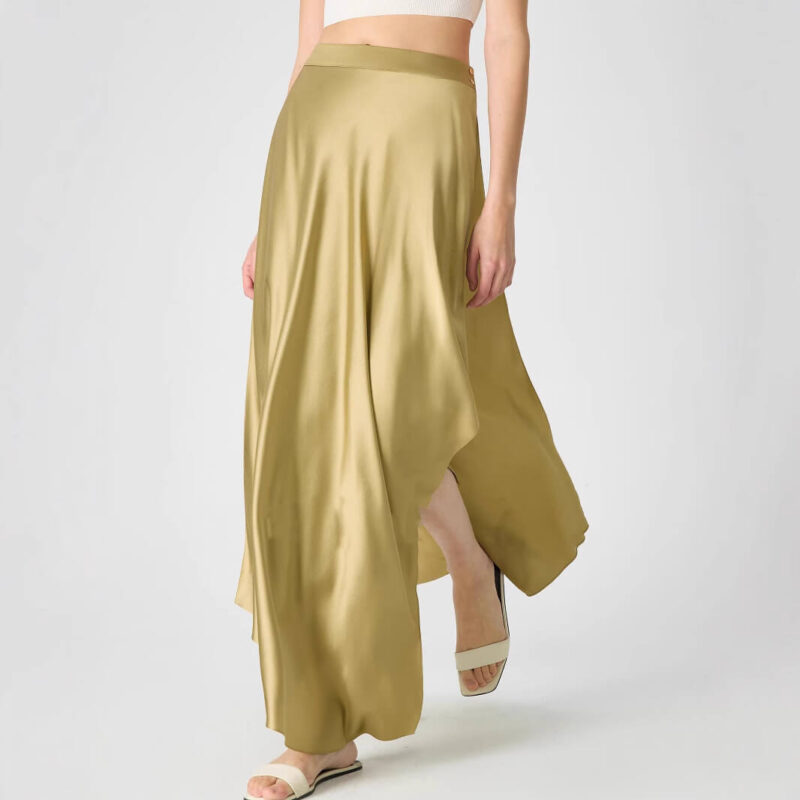 High-waisted Casual Irregular Side Slit Skirt