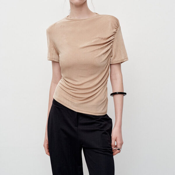 Imitation Acetate Knitted Short-sleeved T-shirt