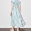 Ink jacquard Tencel holiday style long dress