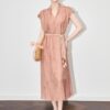 Ink jacquard Tencel holiday style long dress