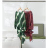 Irregular Color-blocking Print Tie Waist Silk Shirt