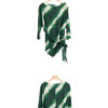 Irregular Color-blocking Print Tie Waist Silk Shirt