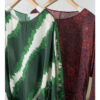 Irregular Color-blocking Print Tie Waist Silk Shirt