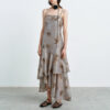 Irregular Tencel Holiday Style Sling Dress