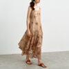 Irregular Tencel Holiday Style Sling Dress