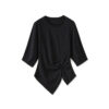 Irregular pleated waist short sleeved half sleeve top 8