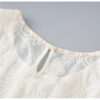 Jacquard crew neck short sleeve top and lace shorts two piece set