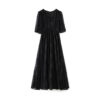 Jacquard embroidery beaded swing dress