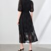 Jacquard embroidery beaded swing dress