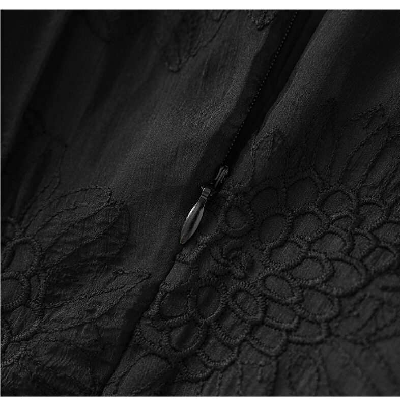 Jacquard embroidery beaded swing dress