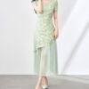 Jacquard irregular hem dress