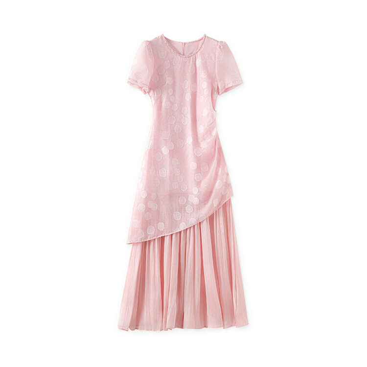 Jacquard irregular hem dress