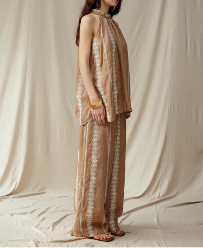 Khaki Bohemian Wide Leg Pants 10