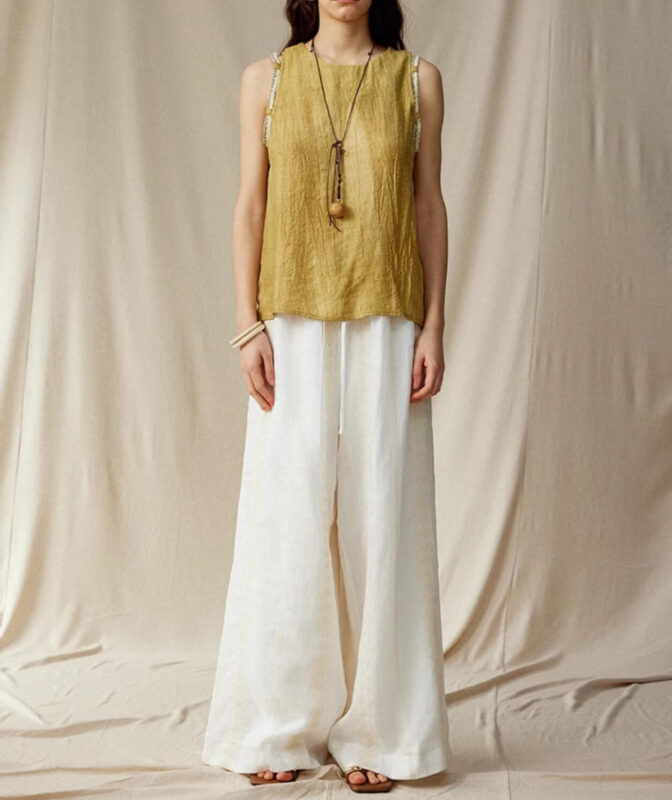 Khaki Bohemian Wide Leg Pants 13