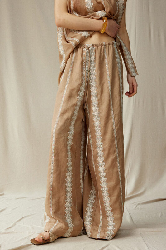 Khaki Bohemian Wide Leg Pants 2
