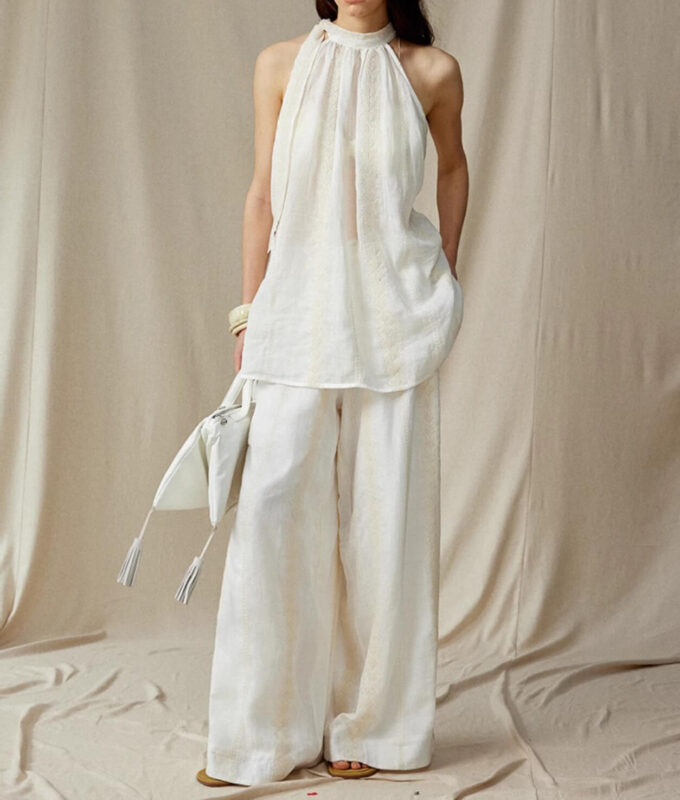 Khaki Bohemian Wide Leg Pants 4