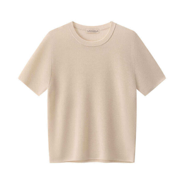 Knitted Short sleeved Linen T shirt12