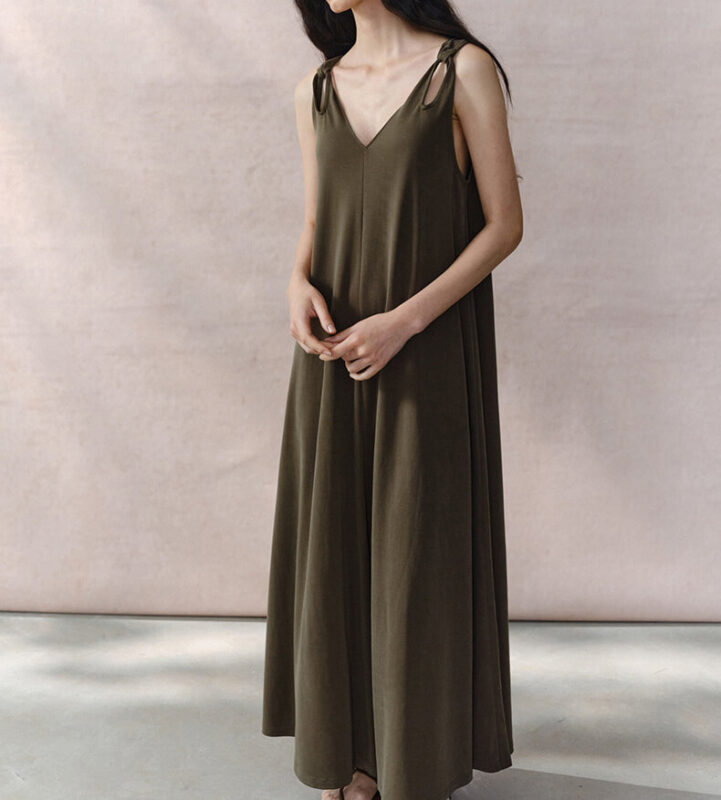 Knitted V neck Suspender Dress 2
