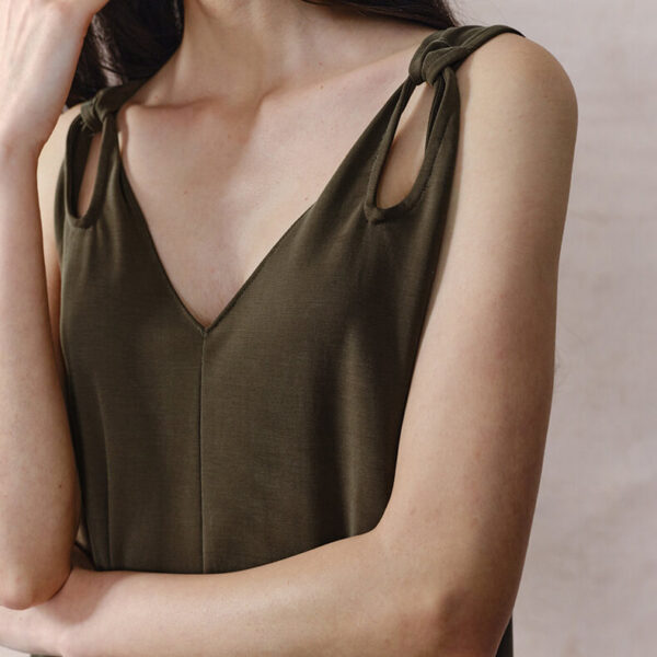 Knitted V neck Suspender Dress 3