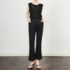 Lace hem flared trousers 7
