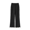 Lace hem flared trousers 9