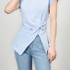 Lace spliced pleated waist slimming top 8